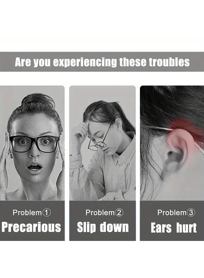 4 Pairs Black Anti Slip Glasses Ear Pads Comfortable Knitted Nose Clip Sleeves - Image 5