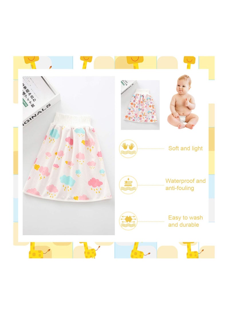 SYOSI Baby Nappy Skirt Cotton Diaper Training Pants Washable Shorts Waterproof Cloth Night Time Reusable Toddler Underwear for Pee Nappy Potty Training  - Image 3