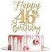Yotawebery Happy 46th Birthday Cake Topper 46th Birthday Decorations Cheers to 46 Years Hello 46 46th Happy Birthday Party Supplies Gold Glitter - Image 3