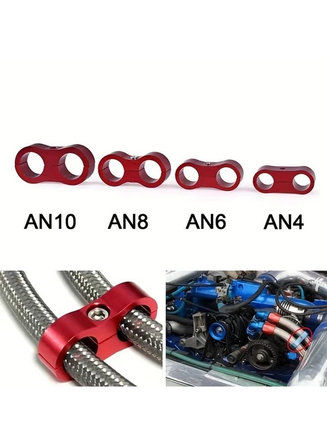 2pcs AN6 Red Aluminum Alloy Hose Clamps For Automotive Oil Pipe Organization - Image 4