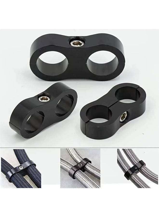 2pcs AN6 Red Aluminum Alloy Hose Clamps For Automotive Oil Pipe Organization - Image 3