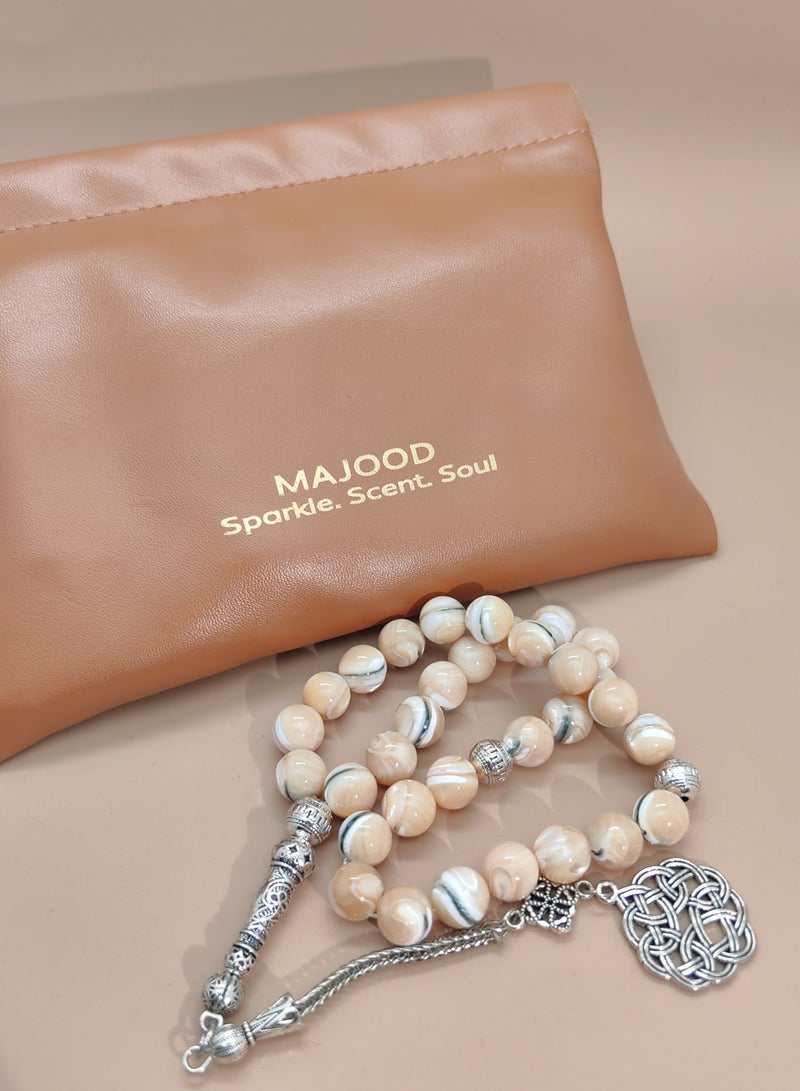 MAJOOD 33 Natural Mother Of Pearl Prayer Beads/Tasbih/10cm - Image 4