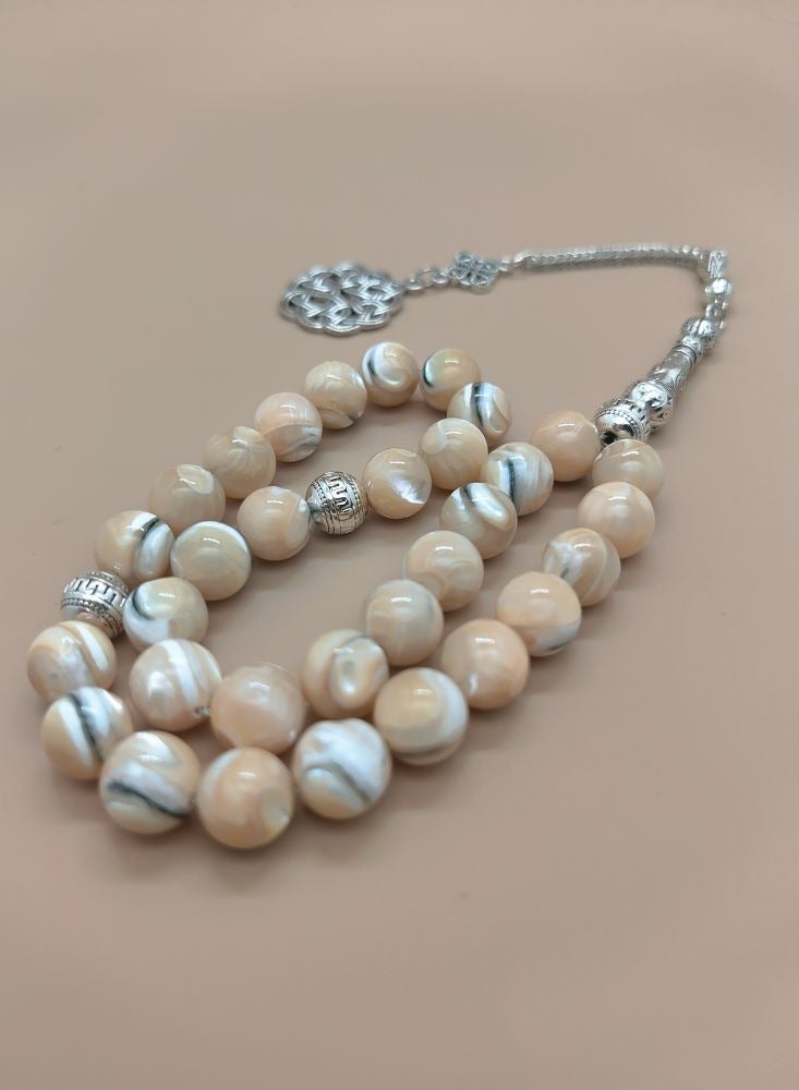 33 Natural Mother Of Pearl Prayer Beads/Tasbih/10cm