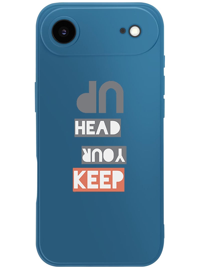 Theodor Protective Slim Fit Case Liquid Silicone Cover with Full Body Protection Anti-Scratch Shockproof Case For Apple iPhone 17 Air (Blue) Keep your head up - Image 1