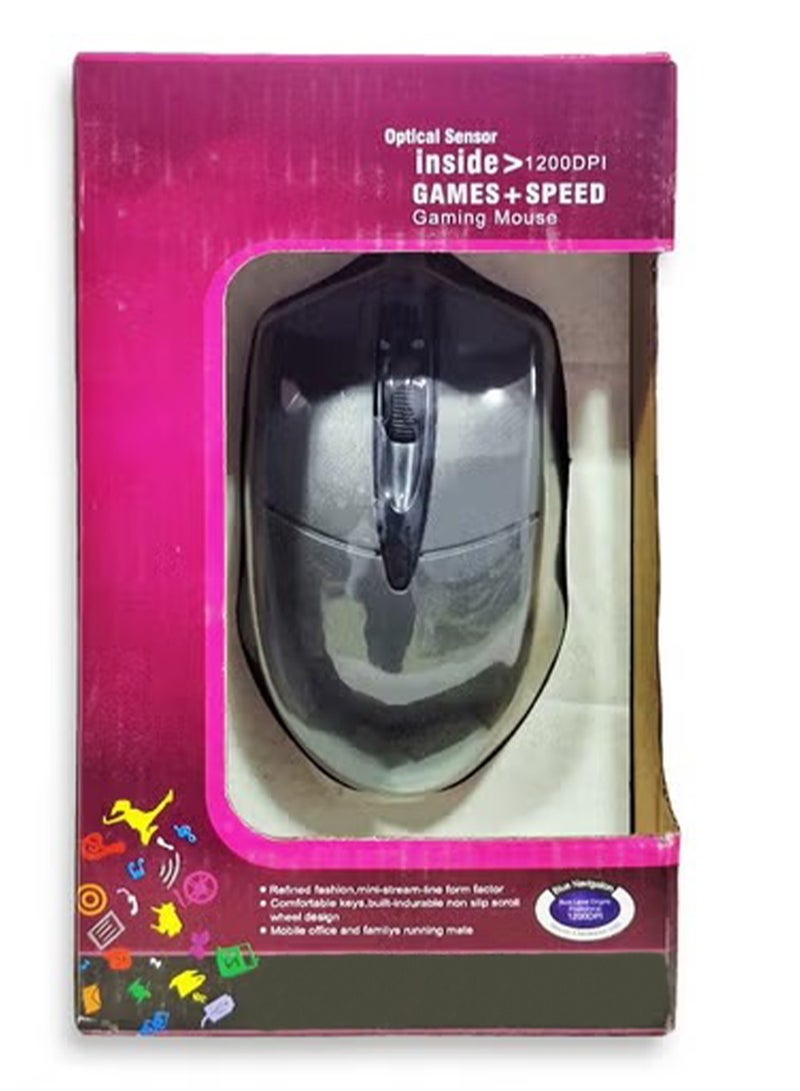 ماوس ألعاب سلكي بصري عالي الدقة 1200 نقطة في البوصة، عجلة متينة ومريحة بتصميم غير قابل للانزلاق، تصميم مضاد للانزلاق وخصر مريح مضاد للتعرق، استخدمه في المنزل أو المكتب، متوافق مع أجهزة الكمبيوتر الشخصية وأجهزة الكمبيوتر المحمولة - أسود - Image 5