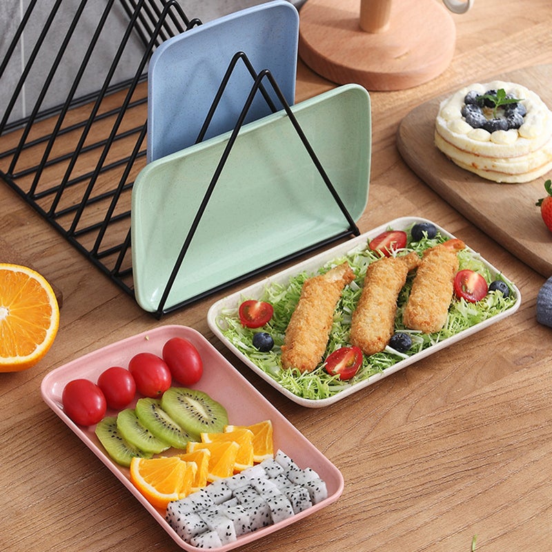 4pcs Dishes Household Dinner Plate Food Plate Microwave Oven Available Home Kitchen Utensils ( , Green, , Beige) - Image 4