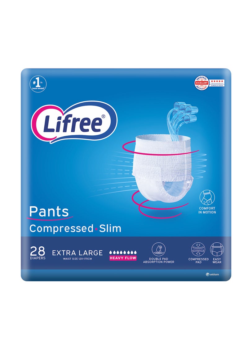 Lifree Slim Culotte Adult Diaper Pants Xl Size Mega Pack 28 Pieces  - Image 1