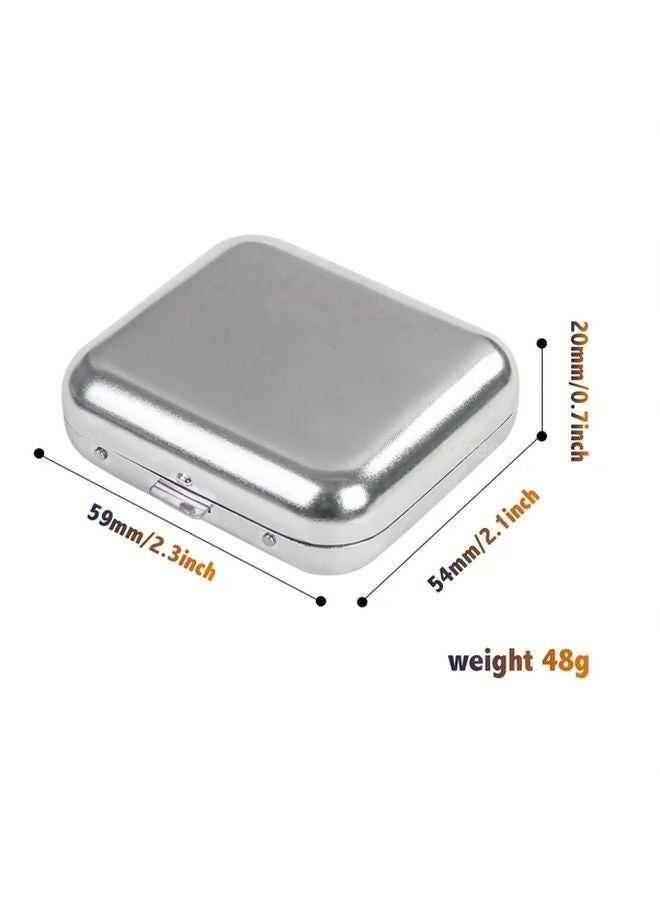 Silvery Portable Mini Stainless Steel Ashtray Square Design For Travel Home Office - Image 3