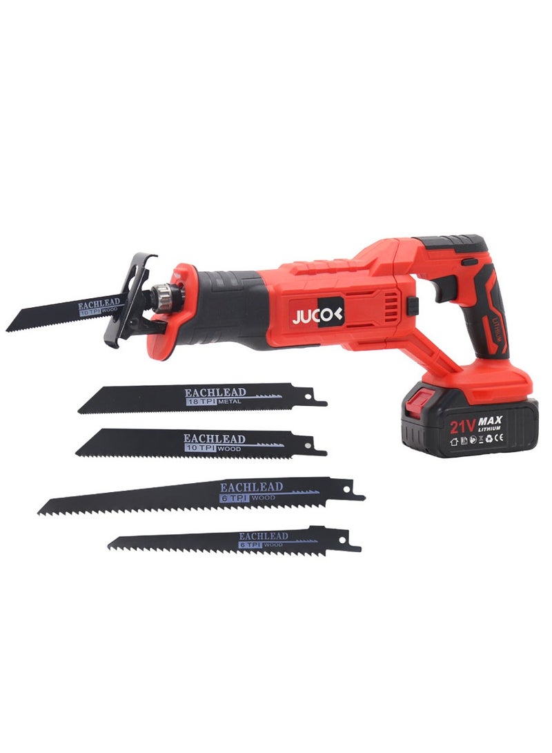 Reciprocating Saw 21 Volt Battery Used For Cutting Metal, Plastic - Image 1