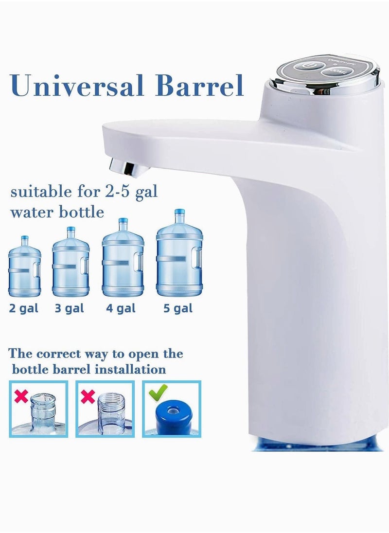 Rechargeable Smart Water Pump Dispenser Water Bottle Pump 1200mAh 4W White