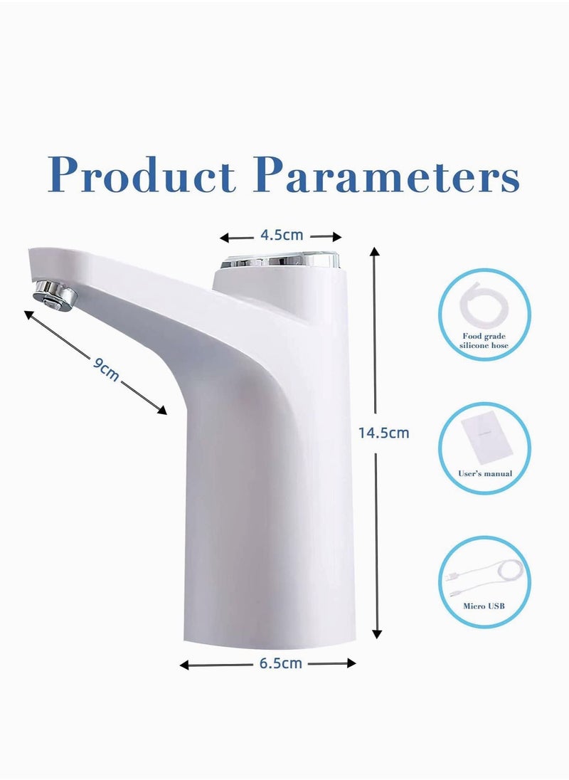 Rechargeable Smart Water Pump Dispenser Water Bottle Pump 1200mAh 4W White