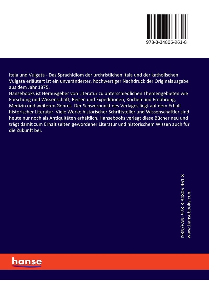Itala und Vulgata: Das Sprachidiom der urchristlichen Itala und der katholischen Vulgata erläutert  - Image 2