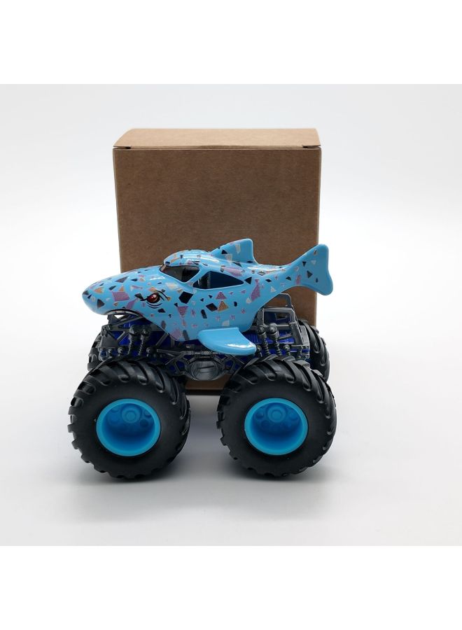 American Four-wheel Drive Off-road Vehicle Alloy Car Toy Alloy Bigfoot MONSTER TRUCK-Color:Blue Shark (sealed Box)  - Image 1