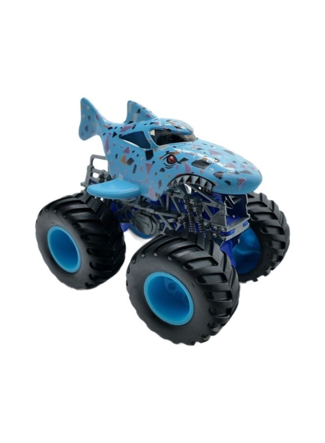 American Four-wheel Drive Off-road Vehicle Alloy Car Toy Alloy Bigfoot MONSTER TRUCK-Color:Blue Shark (sealed Box)  - Image 3