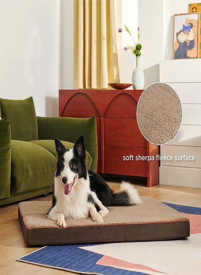 PAWSOME Foam Dog Bed for Small, Medium, Large and Extra Large Dogs/Cats -Crate Foam with Washable Bed - (Small, Brown) - Image 2