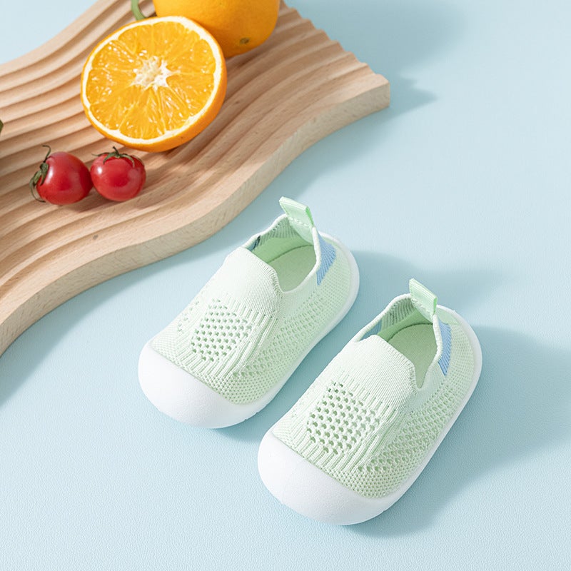 Baby Toddler Shoes Soft Sole Fly-Woven Non-Slip Breathable Socks Indoor And Outdoor Baby Floor Mesh Shoes - Image 1