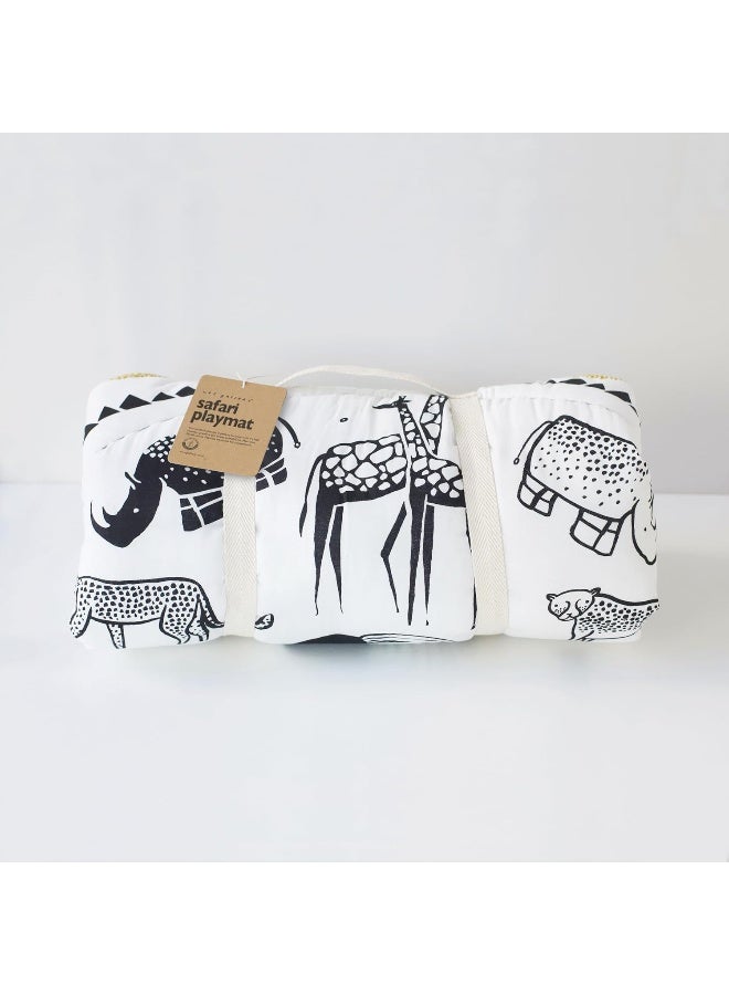 Wee Gallery, Play Mat, Organic Cotton Muslin Mat for Baby, 40-inch Diameter Beige wg864 - Image 5