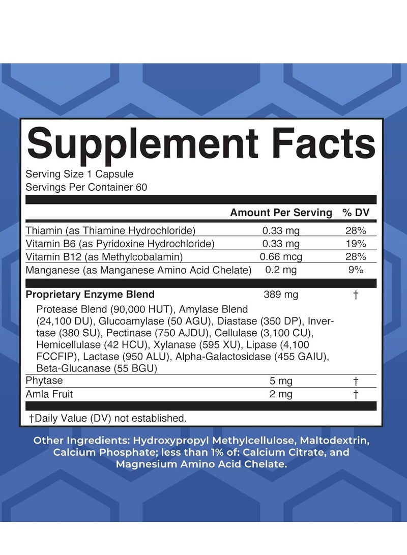 BIYODE Ultra Digestive Enzymes Capsules | Up to 2 Month Supply | Supplement for Gut Health Support | Digestion & Immune Support with Amylase | Lipase & Lactase | Vegan | 60 Count  - Image 3