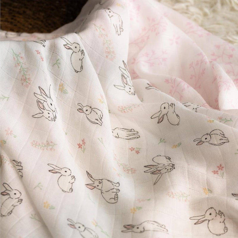 6 Pack Muslin Swaddle Blankets - Breathable & Soft Infant Receiving Blankets - Image 5
