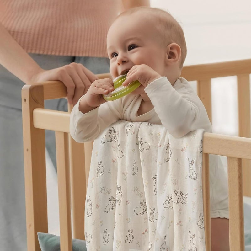 6 Pack Muslin Swaddle Blankets - Breathable & Soft Infant Receiving Blankets - Image 3