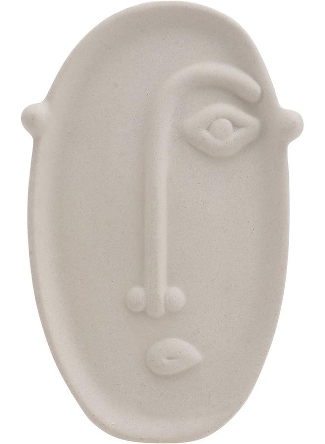 Decorhills Decorhills Face Vase, Abstract Ceramic Flower Arrangement Holder, Stone Beige, 12 x 19.5 cm  - Image 1