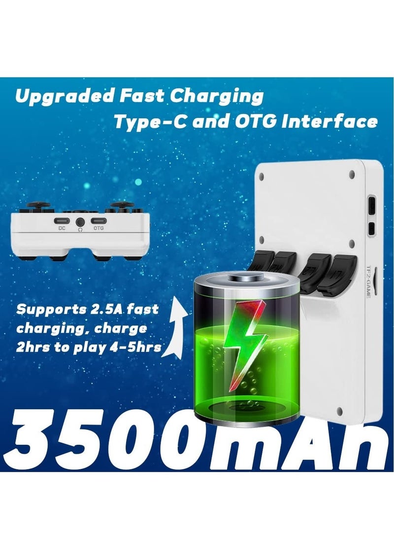 ماركة غير محددة وحدة تحكم ألعاب محمولة باليد RGB20S مع نظام ريترو مفتوح المصدر، أكثر من 15000 لعبة محملة مسبقًا، شاشة RK3326 مقاس 3.5 بوصة 4:3 IPS لهدايا الأطفال (أبيض)  - Image 3