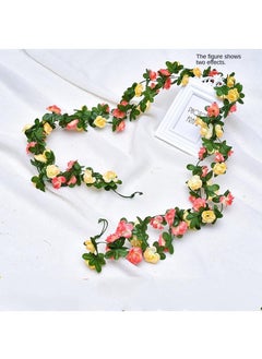 Generic 4-Pieces double head rose vine garland artificial flower plant multicolour Champagne  - Image 1