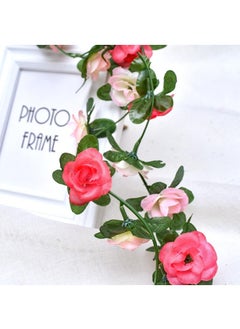 Generic 4-Pieces double head rose vine garland artificial flower plant multicolour Champagne  - Image 4