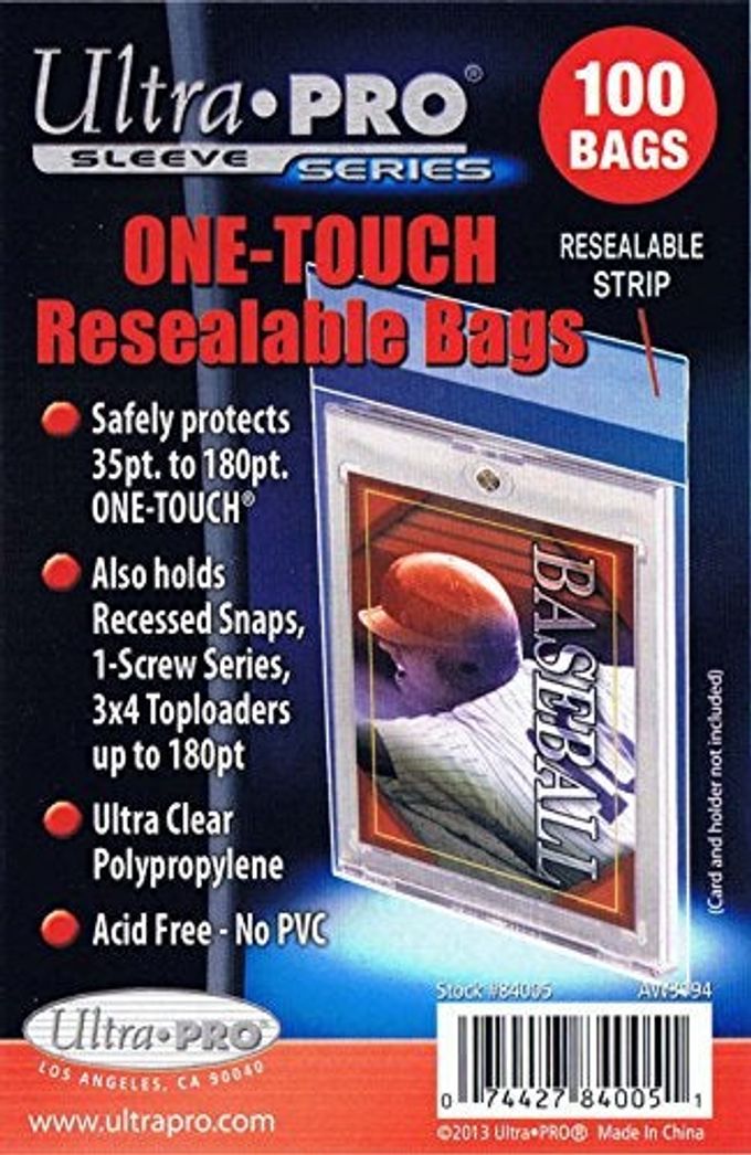 Ultra Pro 5 Ultra Pro Magnetic One Touch Resealable Bag Packs 84005 500 Total (5 100ct Packs) For Magnetic Holders - Image 1
