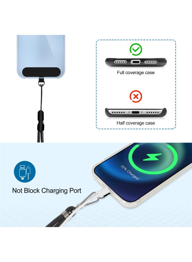 فوميمو قطعتان من حبل الهاتف القابل للتعديل مع حزام معصم، حزام رقبة متقاطع متوافق مع هواتف iPhone والهواتف الذكية التي تعمل بنظام Android، حمل حر اليدين للاستخدام اليومي (أسود/رمادي) - Image 3