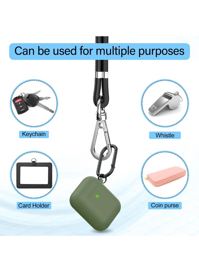 فوميمو قطعتان من حبل الهاتف القابل للتعديل مع حزام معصم، حزام رقبة متقاطع متوافق مع هواتف iPhone والهواتف الذكية التي تعمل بنظام Android، حمل حر اليدين للاستخدام اليومي (أسود/رمادي) - Image 4