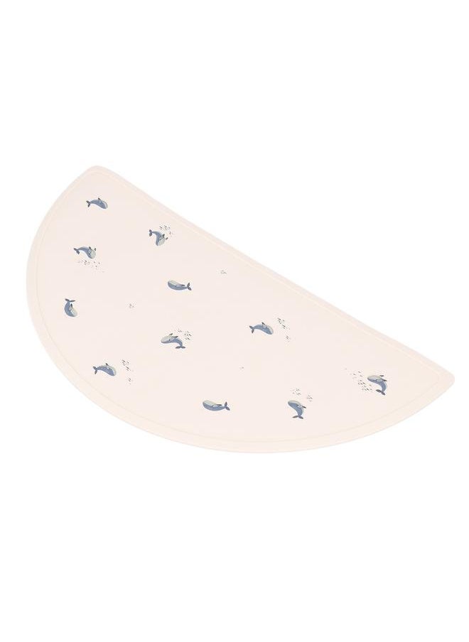 Baby Meal Mat Silicone Waterproof Simple Baby Placemat Feeding Mat for Home Travel Whale Pattern