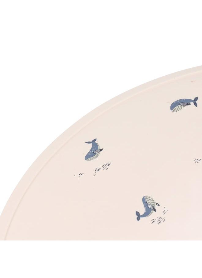 Baby Meal Mat Silicone Waterproof Simple Baby Placemat Feeding Mat for Home Travel Whale Pattern