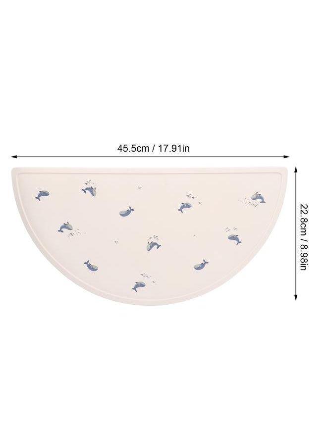 Baby Meal Mat Silicone Waterproof Simple Baby Placemat Feeding Mat for Home Travel Whale Pattern