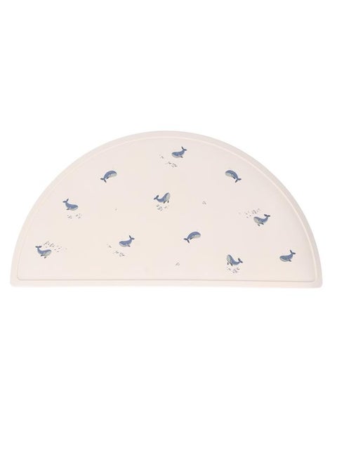 Baby Meal Mat Silicone Waterproof Simple Baby Placemat Feeding Mat for Home Travel Whale Pattern