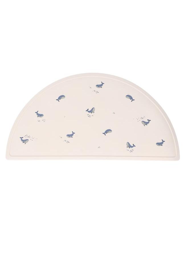 Baby Meal Mat Silicone Waterproof Simple Baby Placemat Feeding Mat for Home Travel Whale Pattern