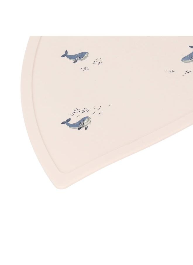 Baby Meal Mat Silicone Waterproof Simple Baby Placemat Feeding Mat for Home Travel Whale Pattern