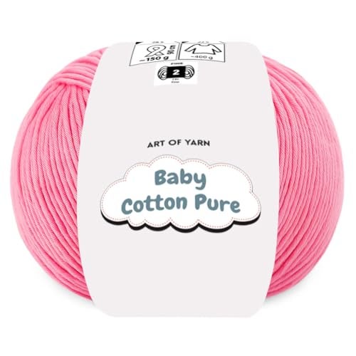 Art of Yarn Babe Cotton Pure 50% Cotton 50% Acrylic Fine 2 Yarn - Soft & Smooth Summer for Knitting, Crocheting, Amigurumi, Baby Blankets Garments – 50g (1.76 Oz), 165m (180.44 Yds) – 1 Skein 99414 - Image 1