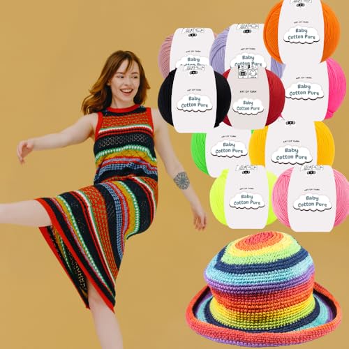 Art of Yarn Babe Cotton Pure 50% Cotton 50% Acrylic Fine 2 Yarn - Soft & Smooth Summer for Knitting, Crocheting, Amigurumi, Baby Blankets Garments – 50g (1.76 Oz), 165m (180.44 Yds) – 1 Skein 99414 - Image 3