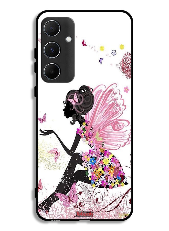 Tolwak غطاء حماية لهاتف سامسونج جالاكسي A55 5G بتصميم فتاة الفراشة - Image 1