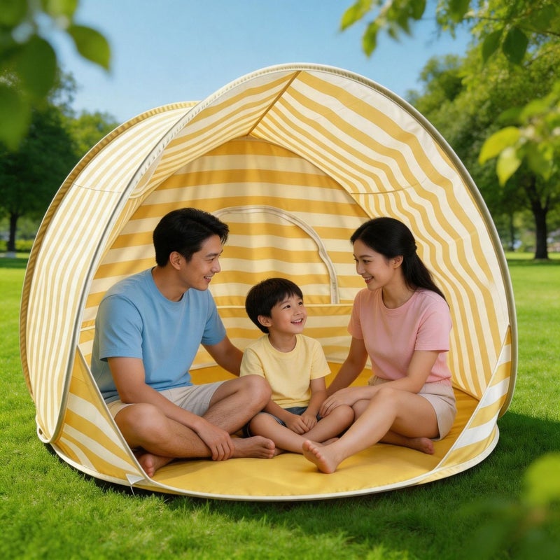 Three-Second Quick Open Automatic Beach Tent for Outdoor Camping, Sun Protection, UV Protection, Portable, Thickened,  Waterproof - Image 3