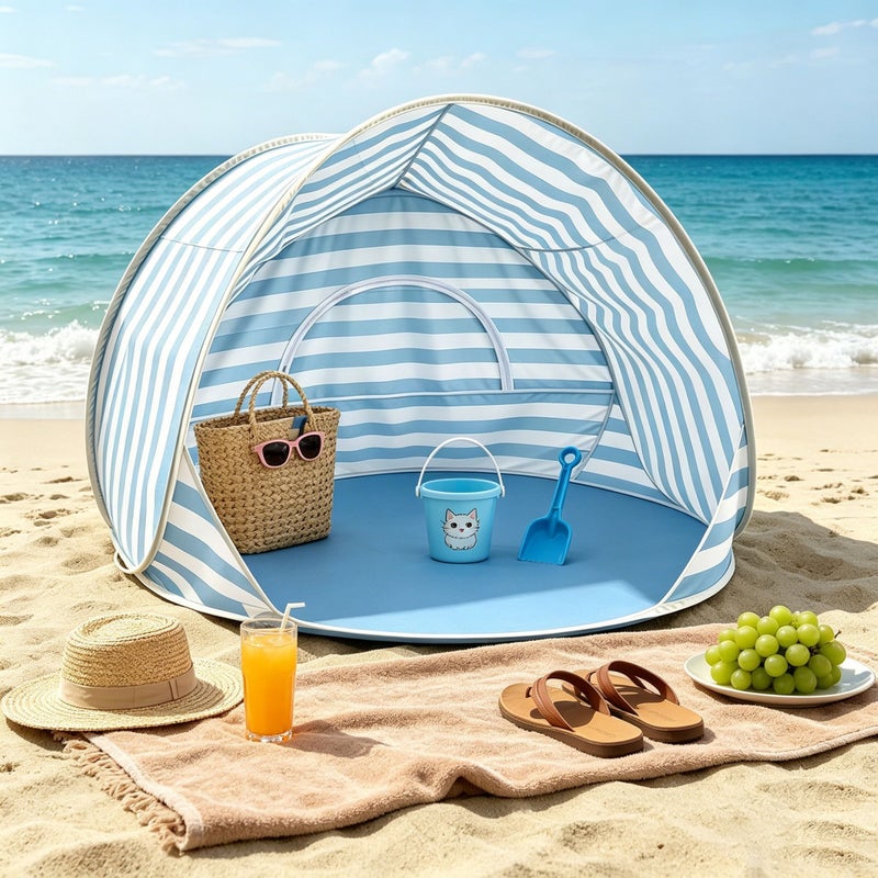 Three-Second Quick Open Automatic Beach Tent for Outdoor Camping, Sun Protection, UV Protection, Portable, Thickened,  Waterproof - Image 2