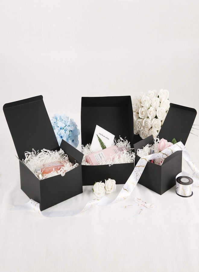 JINMING 10 Gift Boxes 6x6x4 Inches, Matte Black Gift Boxes Bulks for Mother's Day, Father's Day, Party, Birthday, Groomsman Proposal Boxes for Light Gifts - Image 4
