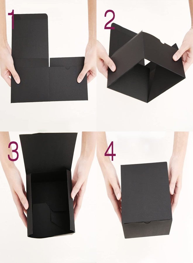 JINMING 10 Gift Boxes 6x6x4 Inches, Matte Black Gift Boxes Bulks for Mother's Day, Father's Day, Party, Birthday, Groomsman Proposal Boxes for Light Gifts - Image 5