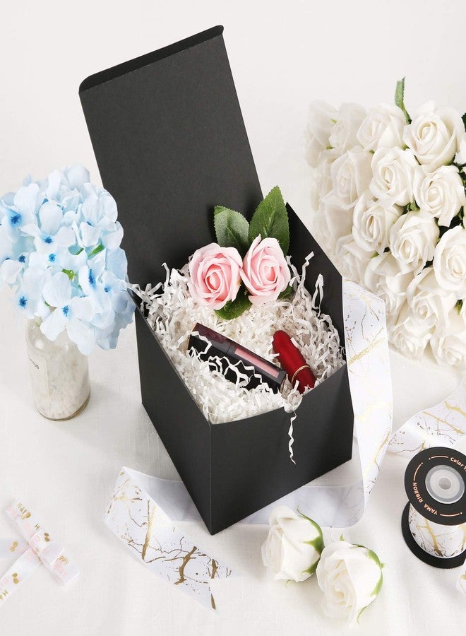 JINMING 10 Gift Boxes 6x6x4 Inches, Matte Black Gift Boxes Bulks for Mother's Day, Father's Day, Party, Birthday, Groomsman Proposal Boxes for Light Gifts - Image 2