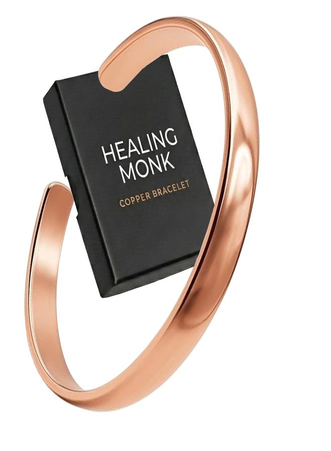 Healing Monk Pure Copper Bracelet for Men & Women – Handmade Uncoated Copper Jewelry Cuff – Adjustable Healing Copper Bracelets for Arthritis – Mens & Womens Copper Cuff Pulsera de Cobre (Healing) - Image 1