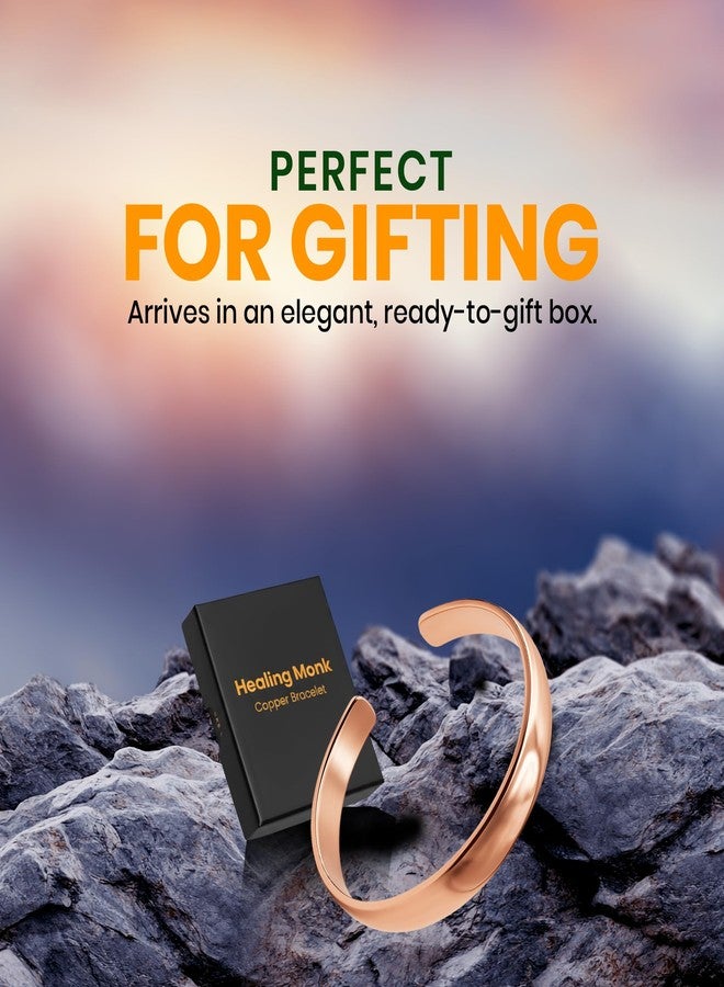 Healing Monk Pure Copper Bracelet for Men & Women – Handmade Uncoated Copper Jewelry Cuff – Adjustable Healing Copper Bracelets for Arthritis – Mens & Womens Copper Cuff Pulsera de Cobre (Healing) - Image 2