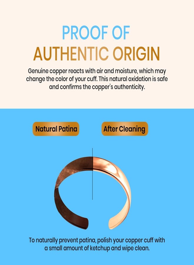 Healing Monk Pure Copper Bracelet for Men & Women – Handmade Uncoated Copper Jewelry Cuff – Adjustable Healing Copper Bracelets for Arthritis – Mens & Womens Copper Cuff Pulsera de Cobre (Healing) - Image 3