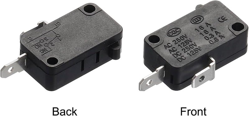 QUARKZMAN Microwave Oven Door Switch Oven Micro Switch Replacement Parts 16A for Microwave Rice Cooker 2 Normally Closed Black Pack of 2 - Image 4