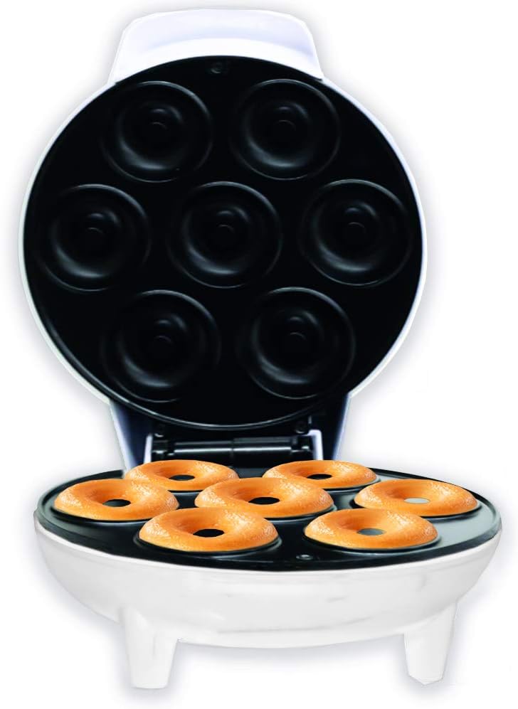 COURANT Mini Donut Maker Machine for Holiday, Kid-Friendly, Breakfast or Snack, Desserts & More with Non-stick Surface, Makes 7 Doughnuts, White - Image 5